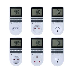 Elettronico Timer Digitale Interruttore 24 Ore Ciclico EU UK AU STATI UNITI BR FR Spina Timer Da Cucina di Uscita Programmabile Timing Presa 220V