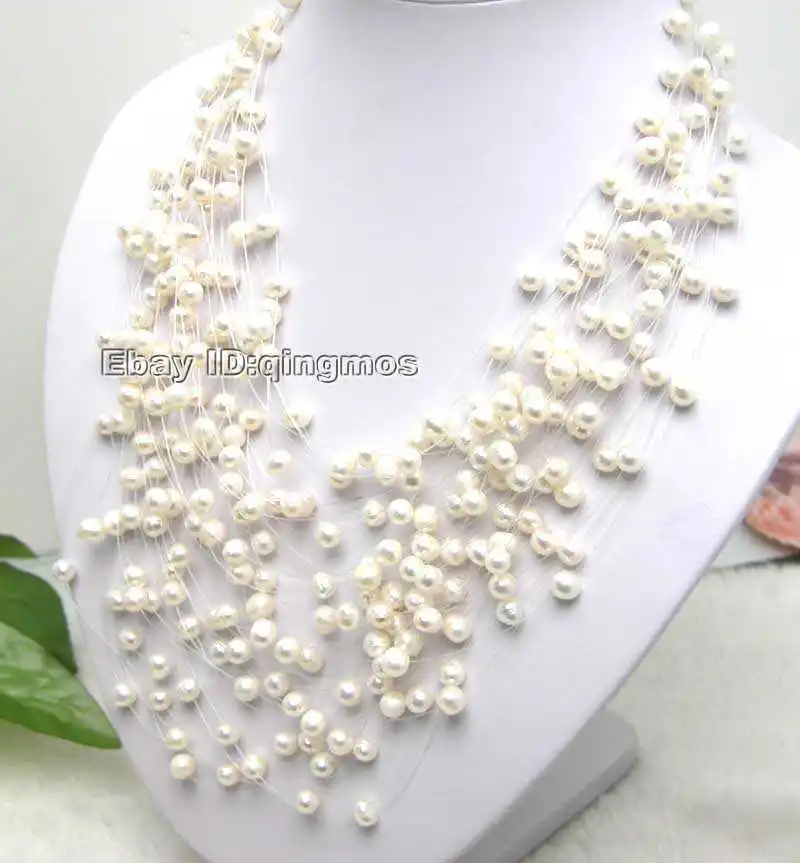 SALE 6-7mm White Round natural Freshwater  20 strands Pearl 18-20