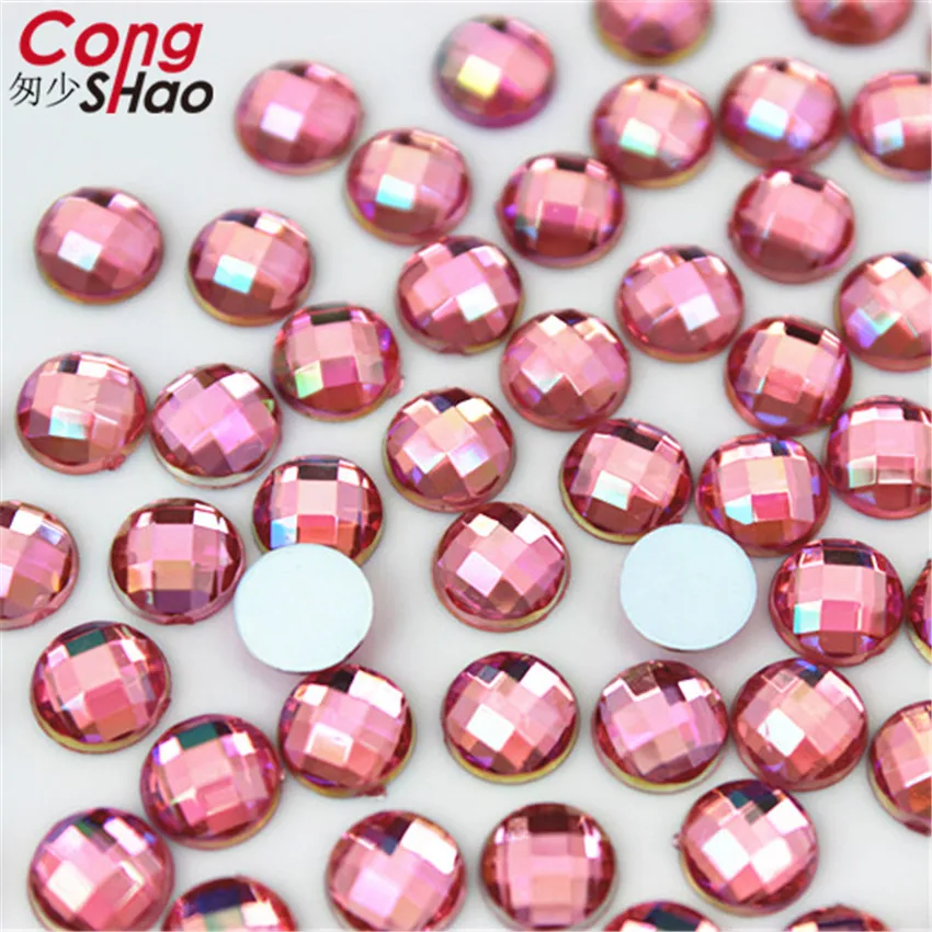 100pcs 6mm 3D Nail Art Round Stones flatback crystals Acrylic AB Rhinestone trim phone DIY not hotfix Face Decoration WC466