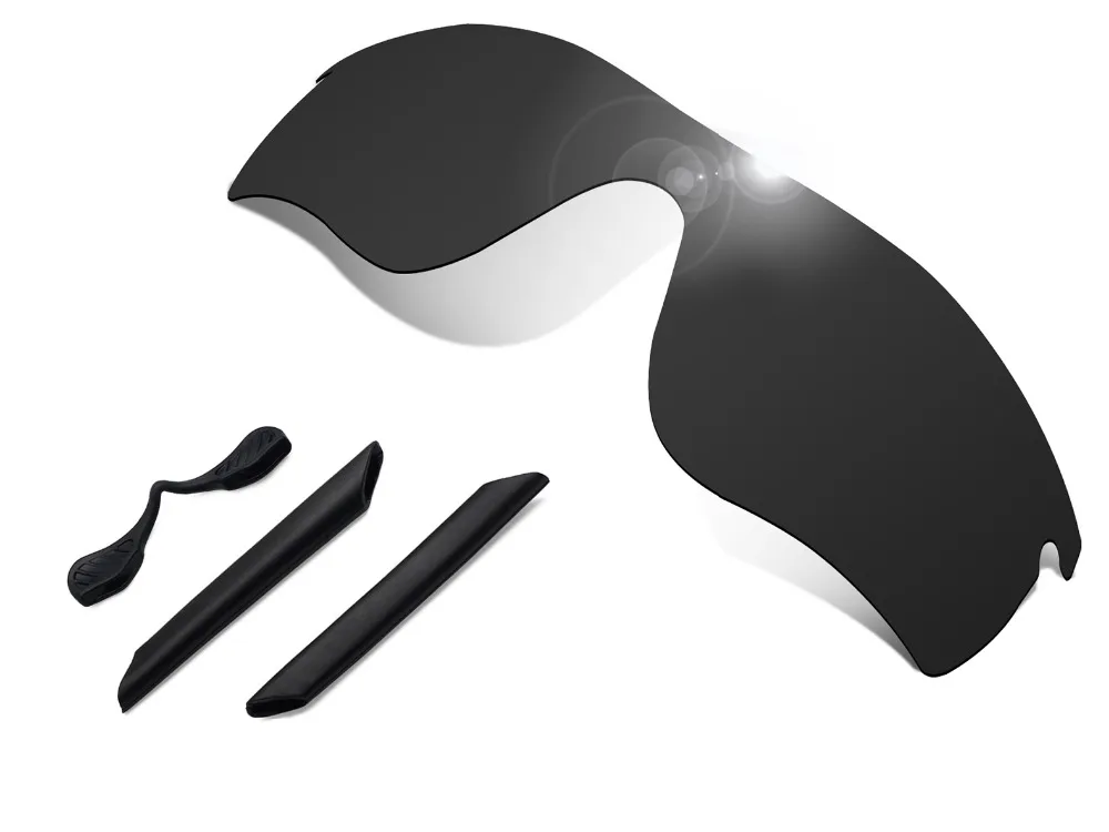 

Glintbay 100% Precise-Fit Black Replacement Lenses and Black Rubber kit for Oakley RadarLock Path Sunglasses