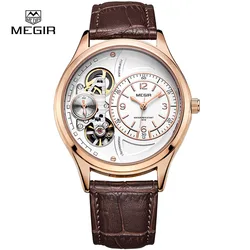 Megir hot marca impermeabile uomo orologio al quarzo cinturino in pelle di moda orologi da polso uomini casual maschile masculino relojes orologio ore 2017