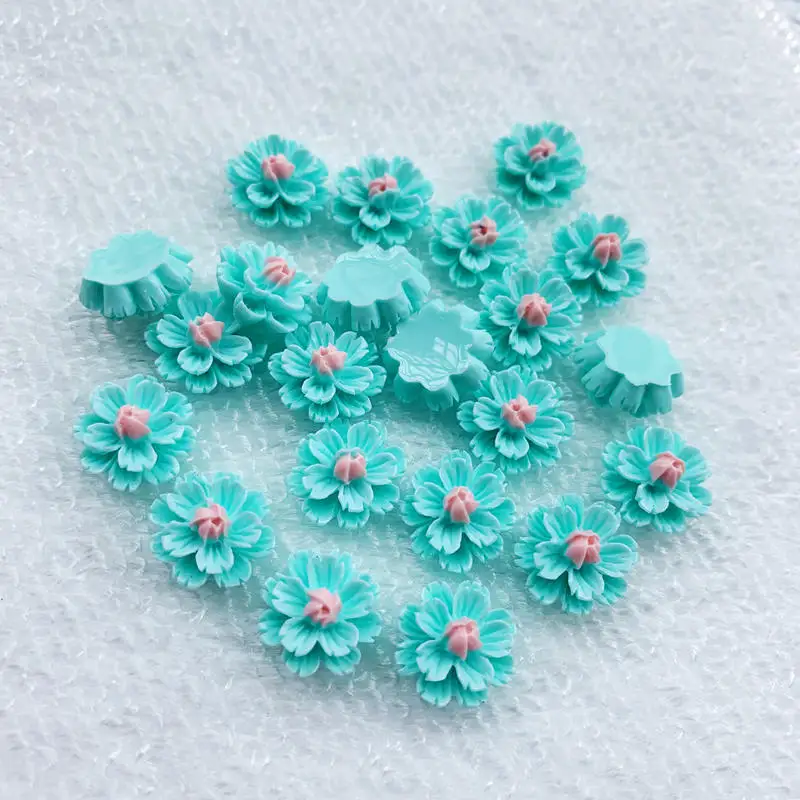 Abbellimenti di fiori Flatback per la creazione di biglietti Scrapbooking decorazioni di cabochon fai da te 12*13mm 50 pezzi-B526