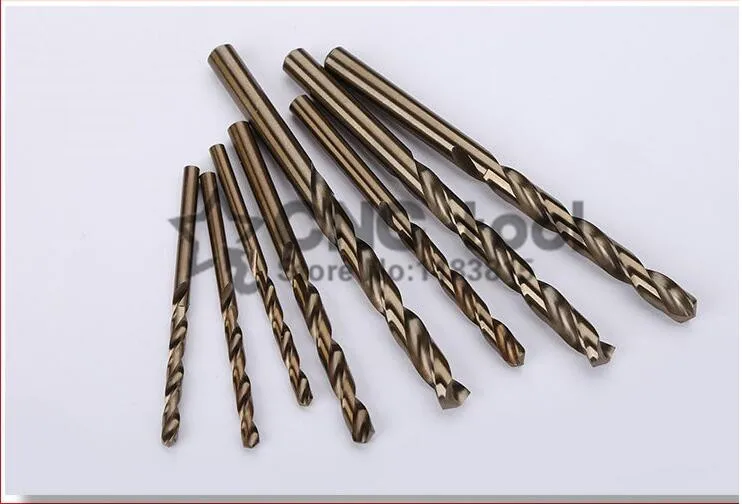 Кобальтовые сверла из быстрорежущей стали, 1,0-8,0 мм, M35 HSS-CO, 10 шт., для нержавеющей стали (1,5/2/2.5/3/4/4.5/5/5.5/6/6.5/7/7.5 мм)