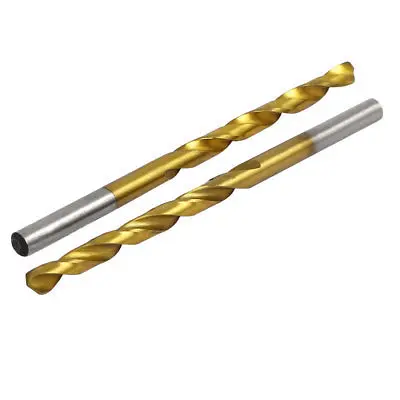 4.3mm Drilling Dia Titanium Plated 2-Flute Straight Shank Twist Drill Bit 10pcs