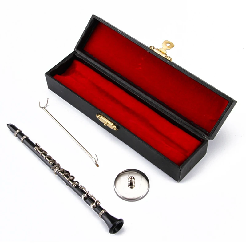 MoonEmbassy Clarinet Model Musical Instrument Miniature Desk Decor Display Realistic Music Lover Birthday Gift
