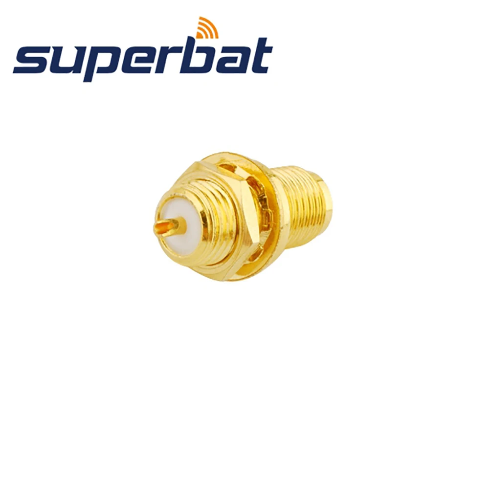 Superbat SMA Panel Mount Female Bulkhead with Solder Cup Straight RF Coaxial Connector