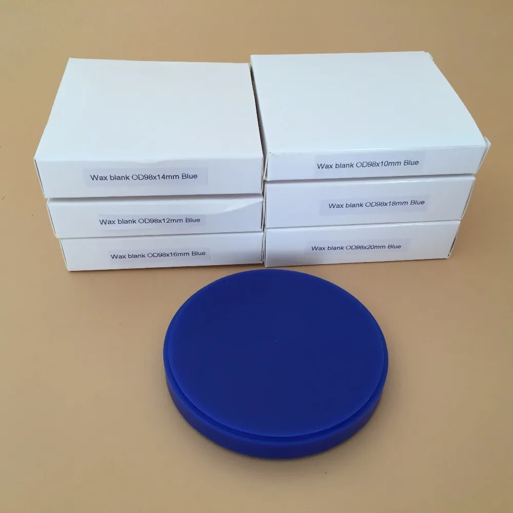 10 Piece Blue OD98*10mm CAD/CAM Wieland System Dental Wax Blocks For Carving Dental Lab Materials Wax Disc Hot