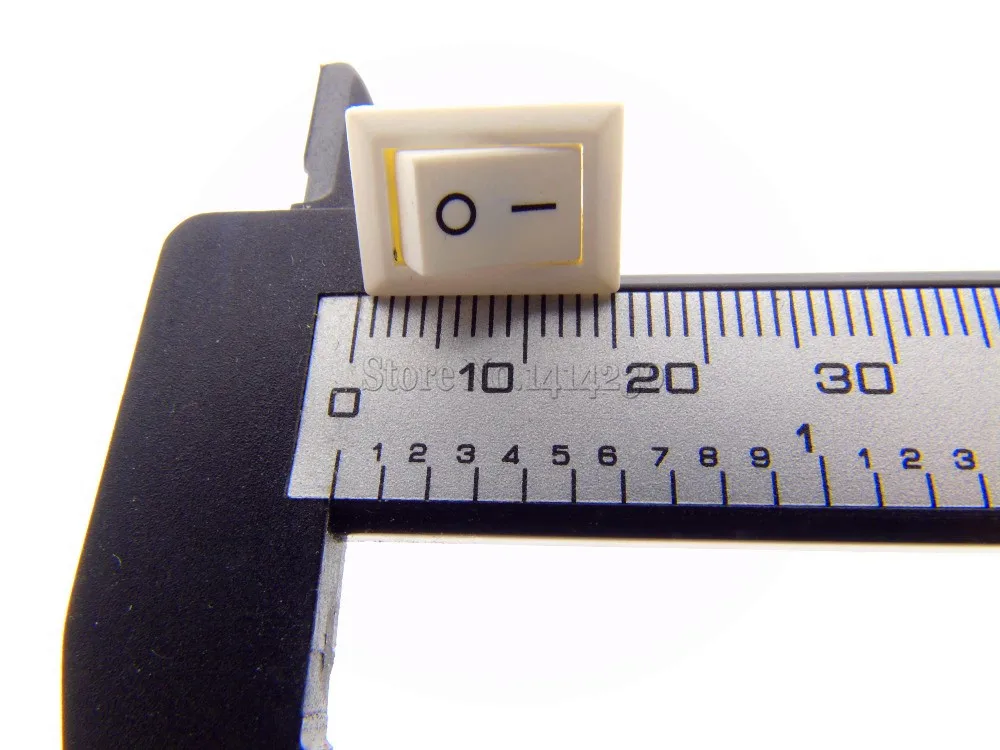 10Pcs Push Button Switch 10x15mm SPST 2Pin 3A 250V KCD11 Snap-in On/Off Rocker Switch 10MM*15MM Black Red and White
