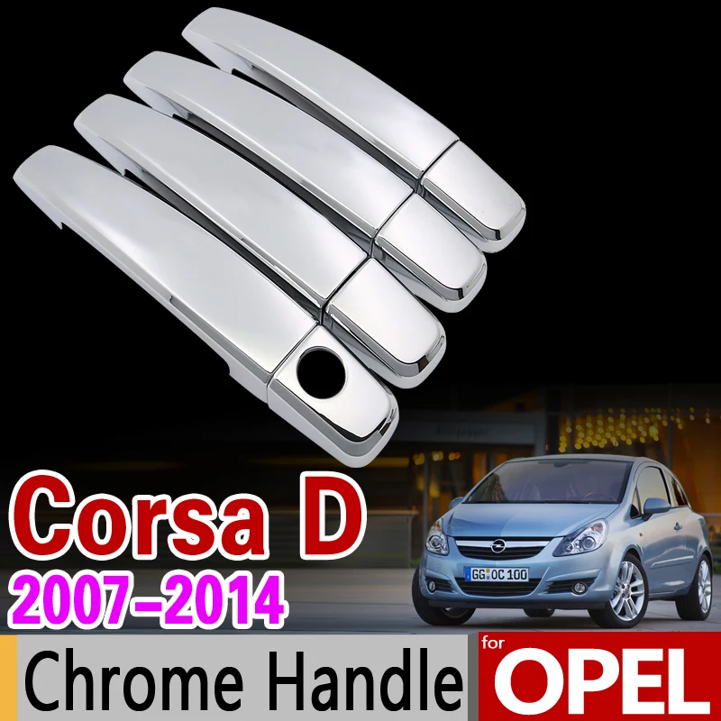 

Для Opel Corsa D 2007-2014 хромированная накладка на ручку Vauxhall 2008 2009 2010 2012 2013, автомобильные аксессуары, наклейки, Стайлинг автомобиля