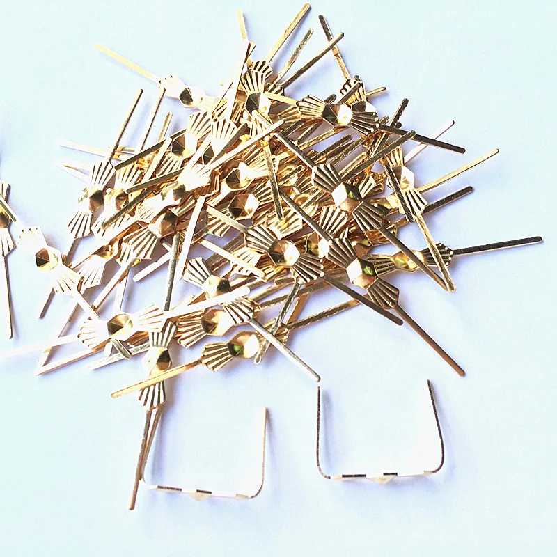 Top Quality 100pcs 45mm Chrome/ Gold Copper Butterfly Buckle/Tie Clips For Beads Chandelier Metal Parts Octagon Beads Connectors