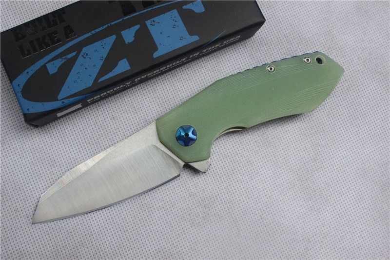 ZT0456 고품질 접는 나이프, 블레이드: D2 (얼룩), 핸들 옥 G10, 야외 캠핑 csgo 사냥 손 도구, 무료 배송