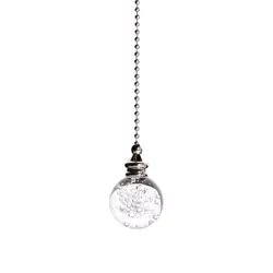 1 pz Crystal Bubble Ball soffitto finestra appeso Suncatcher con catena d'argento luce cavo ventilatore tirare maniglia ciondolo a sfera