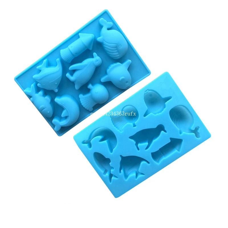 600pcs DIY Tools Silicone Mold Cake Sea World Dolphin and Fish Chocolate Jelly Pudding Moulds Handmade Soap Molds