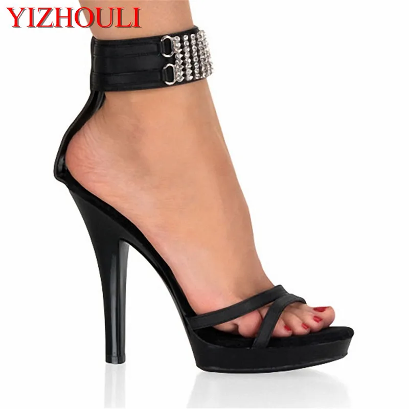 13cm Summer High Heel Sexy Sandals, Ankle Straps, Platform, 5 