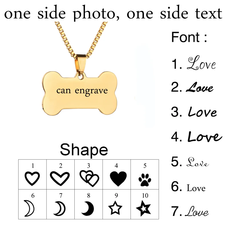 Nextvance Custom Personalized Name Date Pendant Necklaces Stainless Steel Cute Bone Anti-lost Necklace Dog Tags Jewelry
