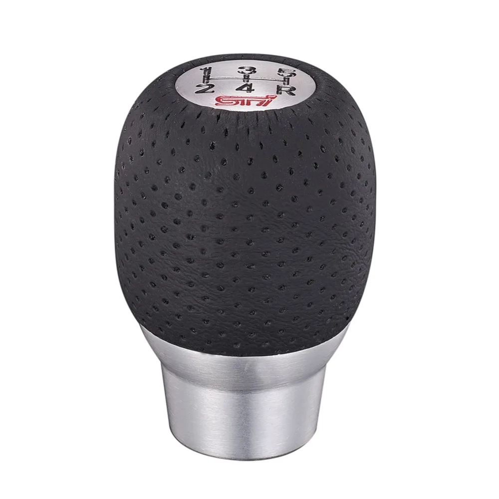 Alumínio carro engrenagem Shift Knob, 5 velocidade engrenagem cabeça, Preto transmissão botão manual, Shifter, 1 PC