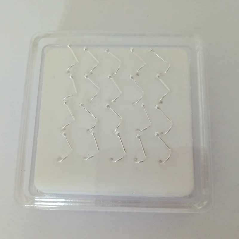 20Pcs 925 Sterling Silver Twist Bar Nose Screw Ball Nose Stud Piercing Body Jewelry Percing Nez Pircing Nariz