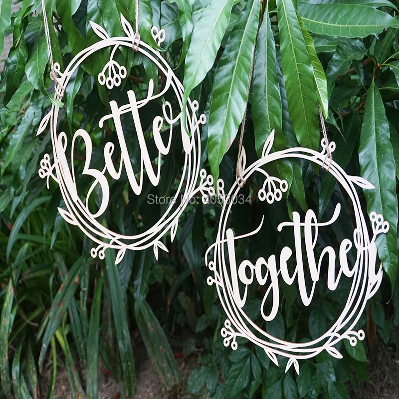 Better Together Chair Signs, Hand Sketch unique wedding reception decor sweetheart table