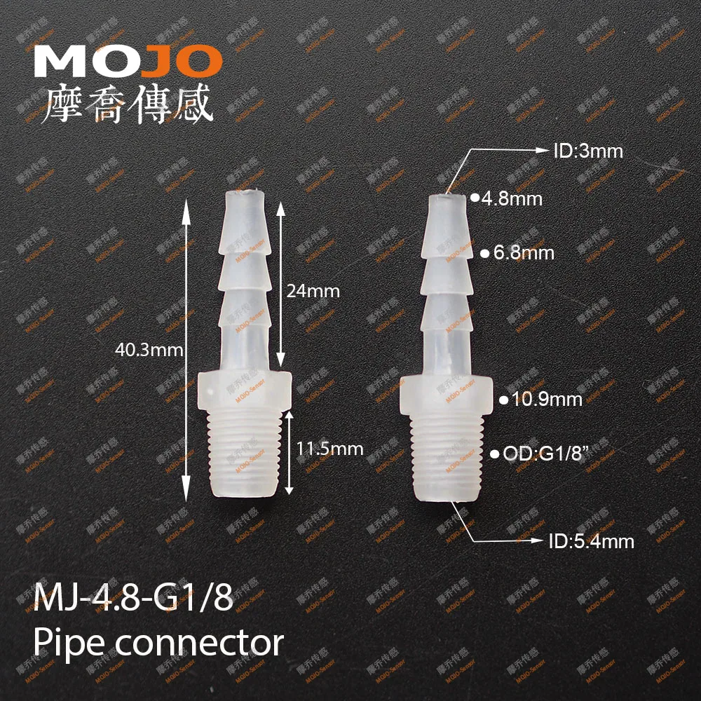 

2020 Free shipping!(10pcs/Lots) MJ-4.8-G1/8 straight-through joint 4.8mm to G1/8" male thread connector pipe fitting