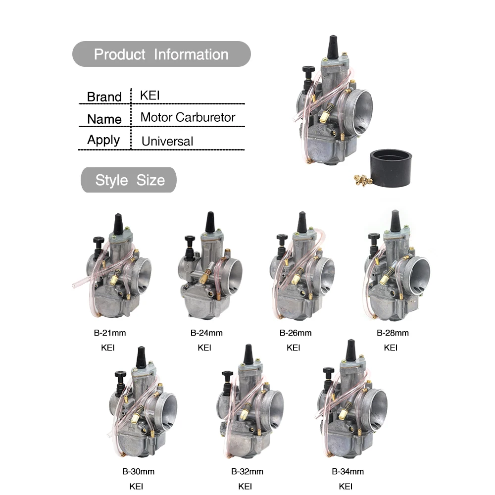 Alconstar- 21 24 26 28 30 32 34 مللي متر دراجة نارية المكربن مع الطاقة النفاثة ل Keihi PWK KOSO OKO 75CC-250CC 2T/4T محرك Carburador