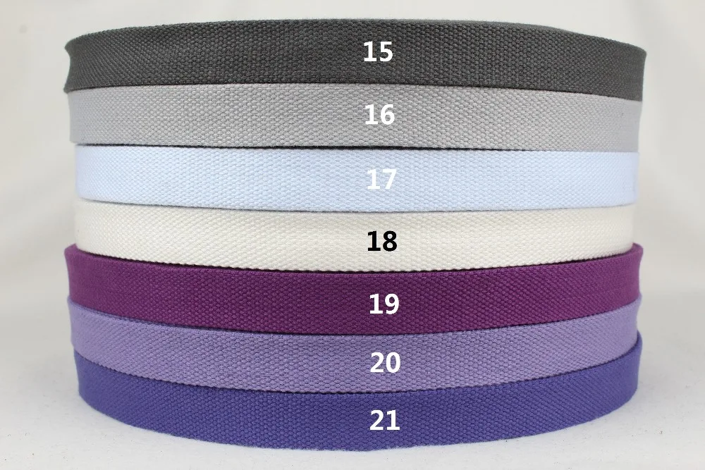 wholesale thick cotton webbing 20/25/32/38/50 mm wide 50 yards a roll grey dark grey white creamy-white purple lavender strap