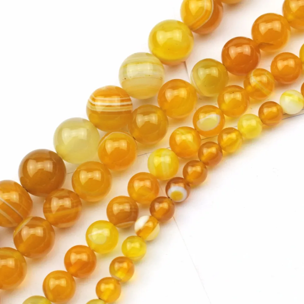 Natural Yellow Sardonyx/ Agate Natural Stone Diy Loose Beads For Jewelry Making Strand 15"