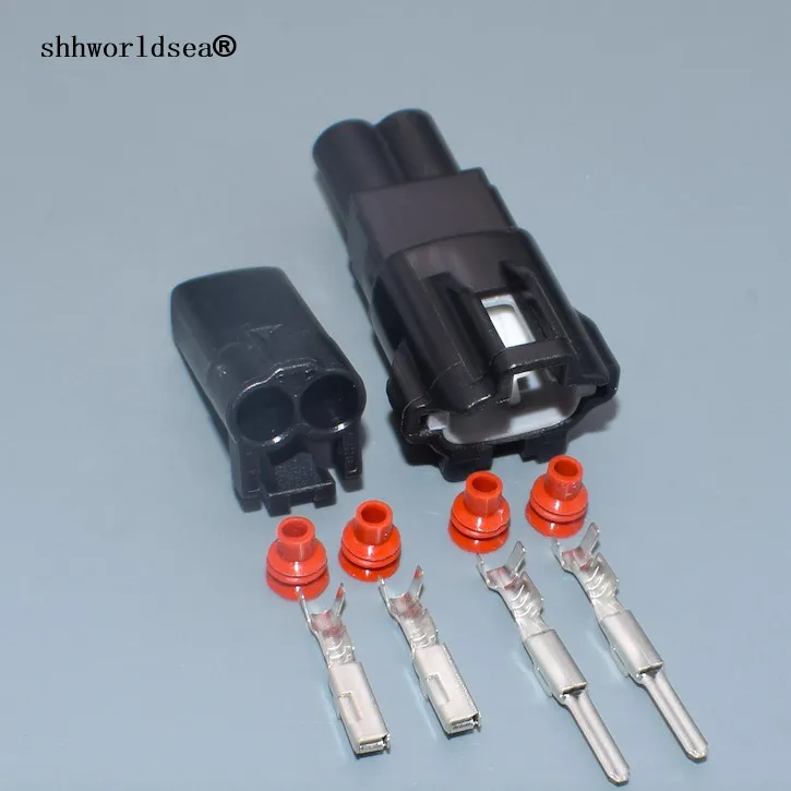 shhworldsea 2 Pin 2.2mm Female And Male Auto Waterproof Electrical Wiring Harness Connector Fuse Box With Terminals