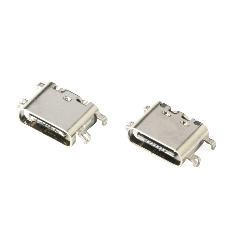 10pcs USB-3.1 SMT USB Connector Type C Horizontal Mid Mount 16P Female 1.6mm through board 0.8mm for charger adapter DIY Type C