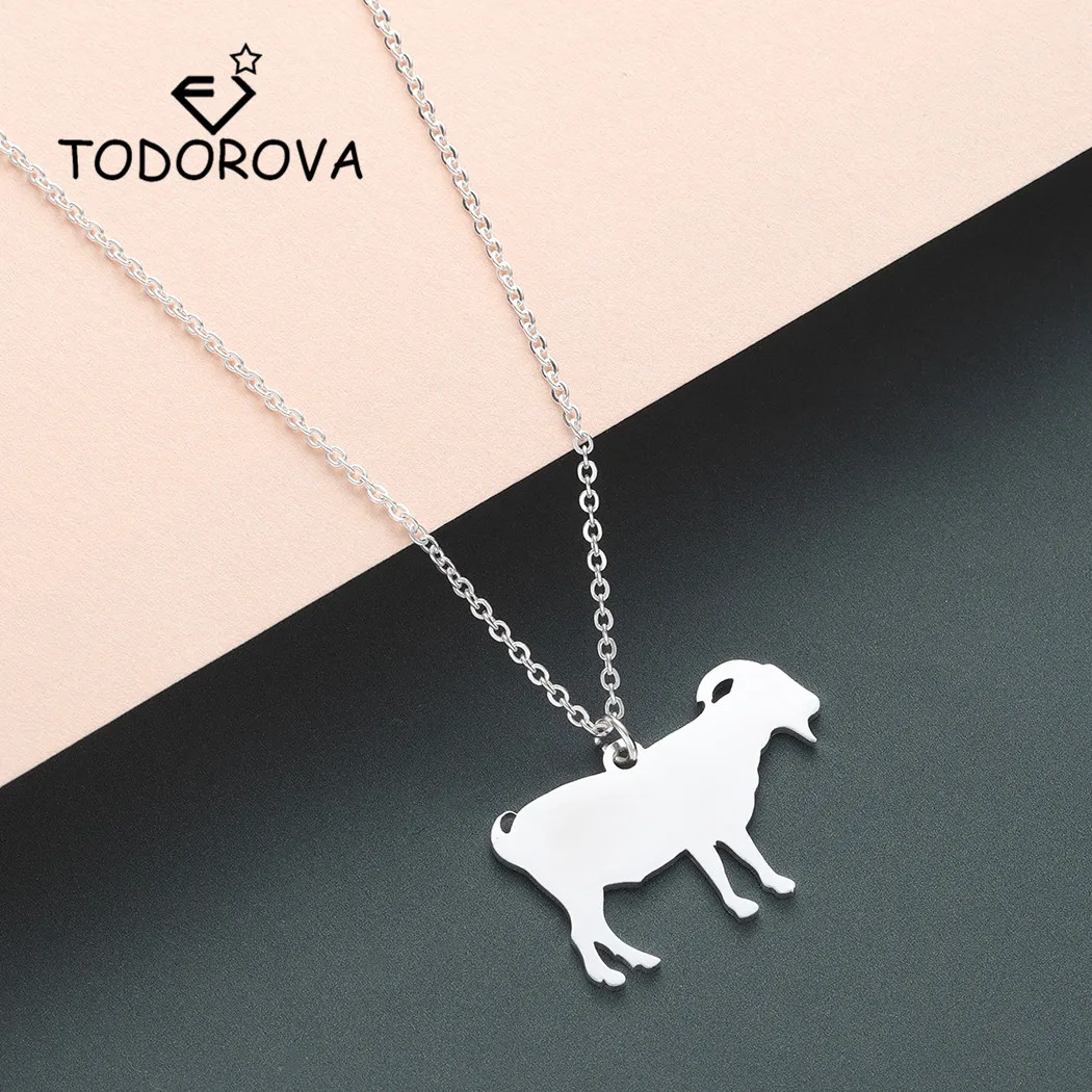 Todorova Funny Goat Pendant Necklace Men Jewelry Pet Goat Farm Animal Lover Gift Necklace Women
