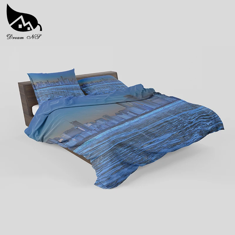 Dream NS Bedding Set City Landscape Fashion Printed Quilt Cover Bedding Set Bedroom Pillowcase Sheets Home Textiles Set