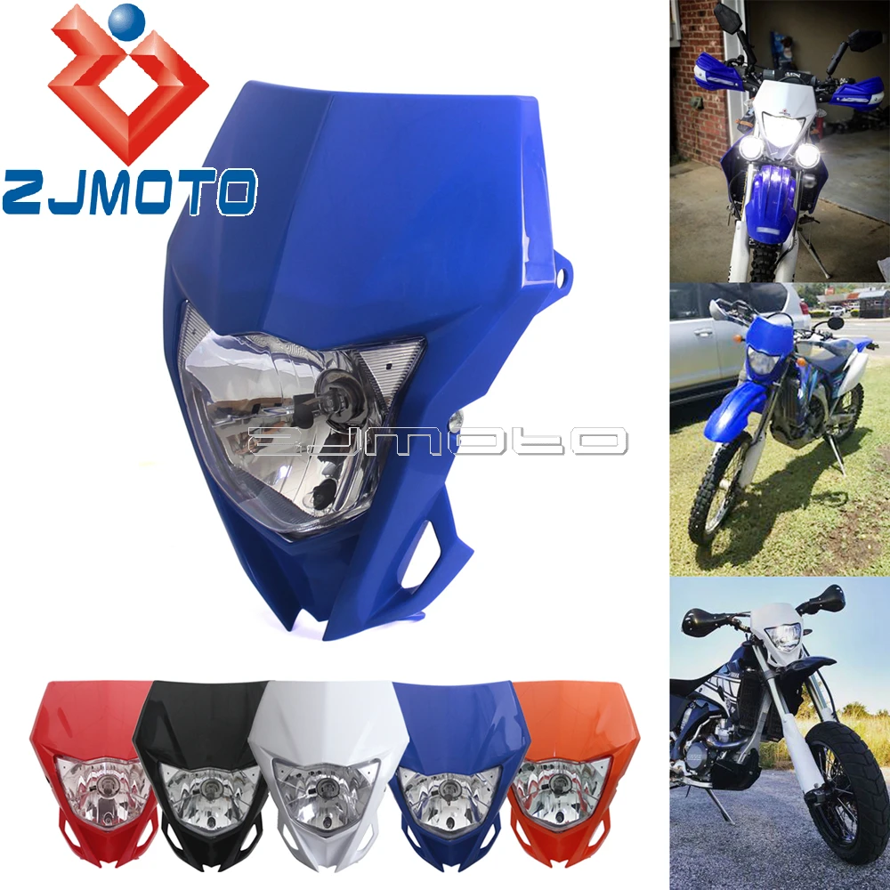 Universal Dirt Pit Bike 35W Headlight Fairing For Yamaha Kawsaki WR250F WR450F KLX KX YZ YZF 250 450 Motocross Enduro Headlamp