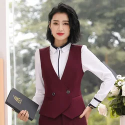 2019 Summer Women's Suit Vest Jacket Sleeveless Casual Elegant Coats Female Short Vest Ladies Business Waistcoat Jacket R430