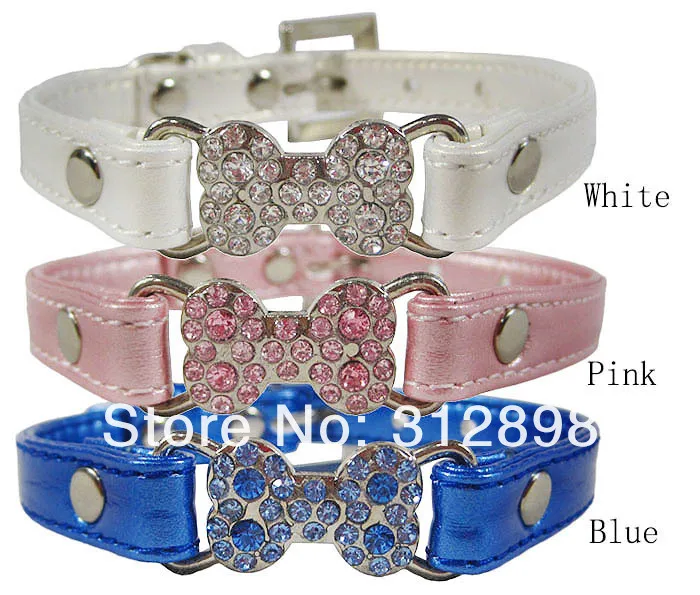 Bling Bone Pet Dog Collar with Rhinestone For Puppies Small Animals Cat Little Breeds Chihuahua Yorkshire Accessories Products