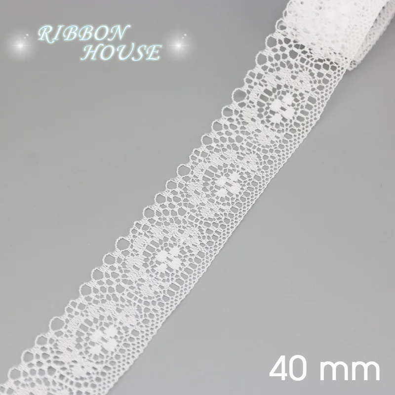 White lace fabric Webbing Decoration Love gift packing ribbon Material (5 yards/roll)