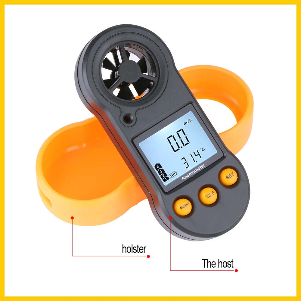 RZ Portable Anemometer Anemometro Wind Speed Gauge Meter LCD Digital Hand-held Measure Tool  RZ818/GM816