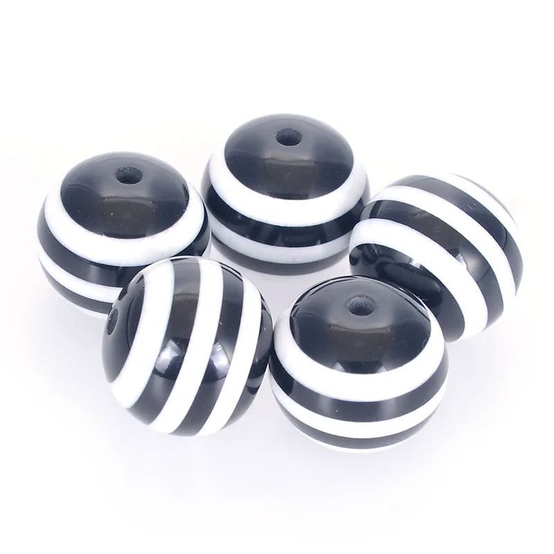 Miasol 18 & 20MM Big Size Laminated Stripes Round Shape Resin Beads Charms For Diy Bracelet jewelry Findings Making