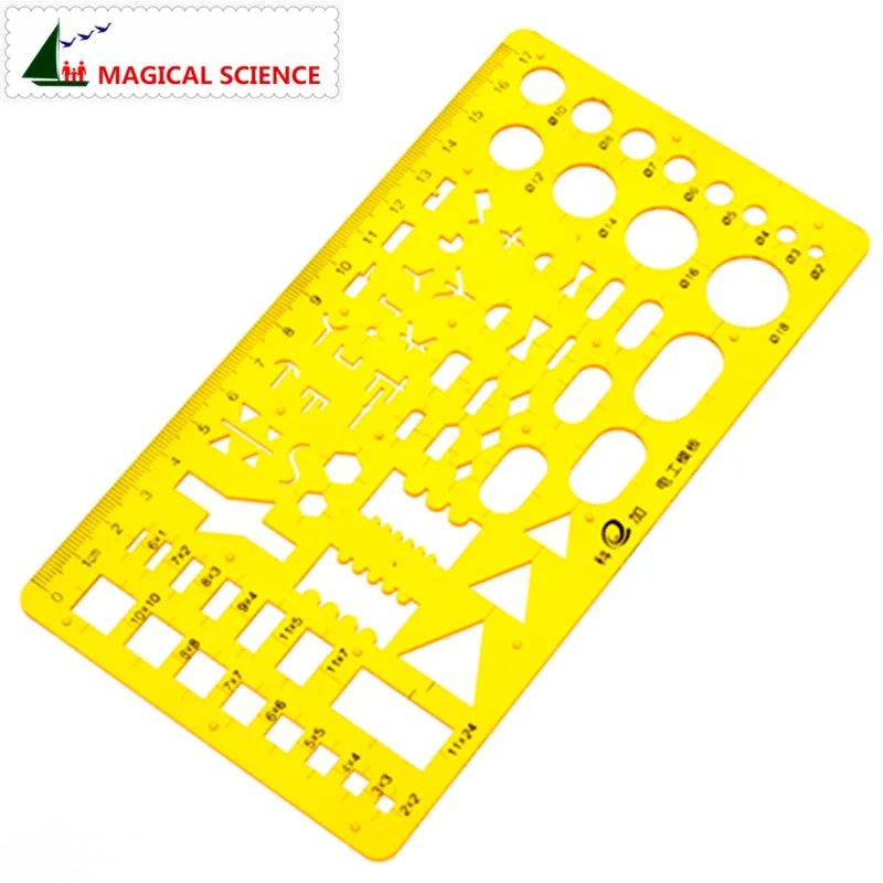 17cm plastic Electrical templates Students' Physical electrical Drawing ruler Circuit design drawing board KJ006