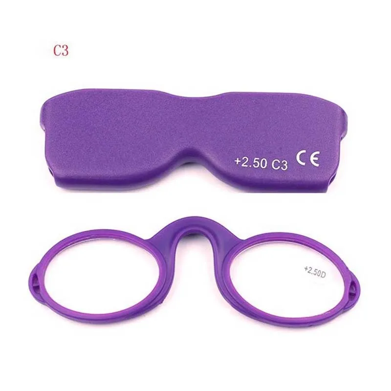 超軽量ポータブルミニ鼻掛けメガネ-男女兼用-レッグレスシリコンリムレスウォレットスタイル