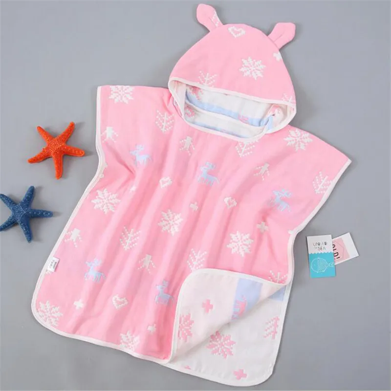 

Детское полотенце с капюшоном gazue, Мягкое хлопковое одеяло с капюшоном для детей 2-7 лет, детское банное полотенце, 6 слоев муслина, 65*60 см