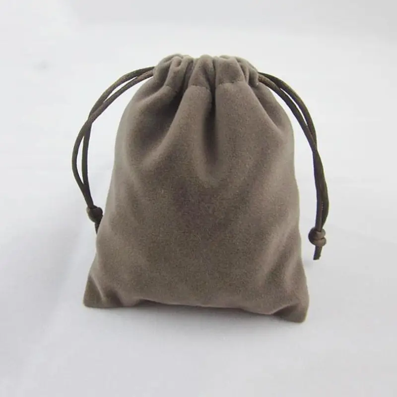 8*10cm Gray jewelry velvet bags for packing gifts handmade diy women jewellery pouches Flannel bag Drawstring bag F20173441