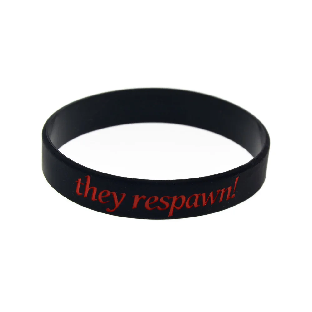 

50 Pcs Gamers Don't Die They Respawn Silicone Rubber Wristband Gamer Meme Bracelet Esports Motivational Bangle