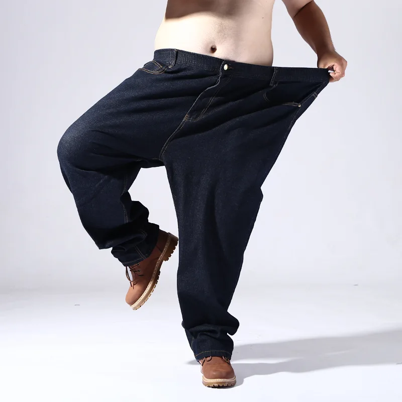 Plus Big Size Black Jeans Men 5XL 6XL 7XL 8XL 54 56 58 59 60 200KG Elastic Denim Trousers Extra Large Male Blue Pants Clothes