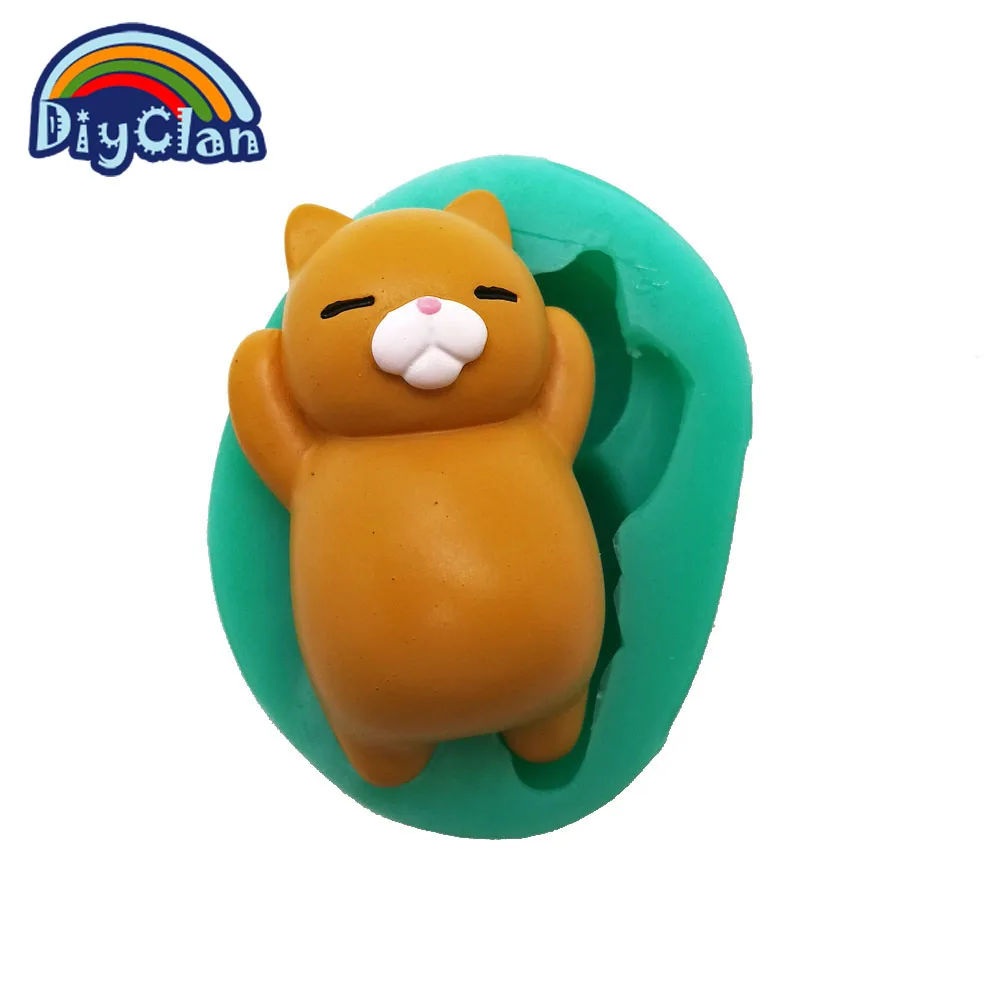 New 2 Cartoon Cat silicone fondant cake decorating tools animal candy making dog modeling chocolate mold sugarcraft clay mould