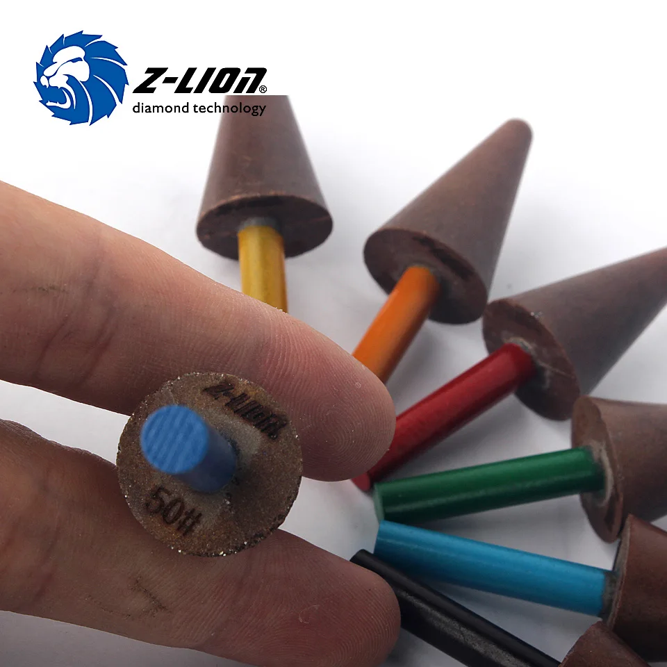 Z-LION 7pcs/Set Diamond Drill Sharpening Bit Carve Tool Resin Bond Diamond Points for Polishing Grinding Wet Use Abrasive Tools