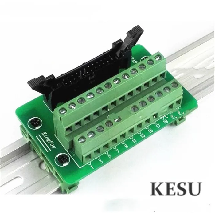 

IDC24Pin 2.45mm IDC-24 Pin Male Connector to 24-Pin Terminal Block Breakout Board Adapter PLC Relay Terminals DIN Rail Mounting