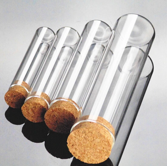 Botella sellada de vidrio transparente con corcho, tarro de almacenamiento para alimentos, 10x75, 12x60, 12x75, 16x35, 16x65, 24x40mm