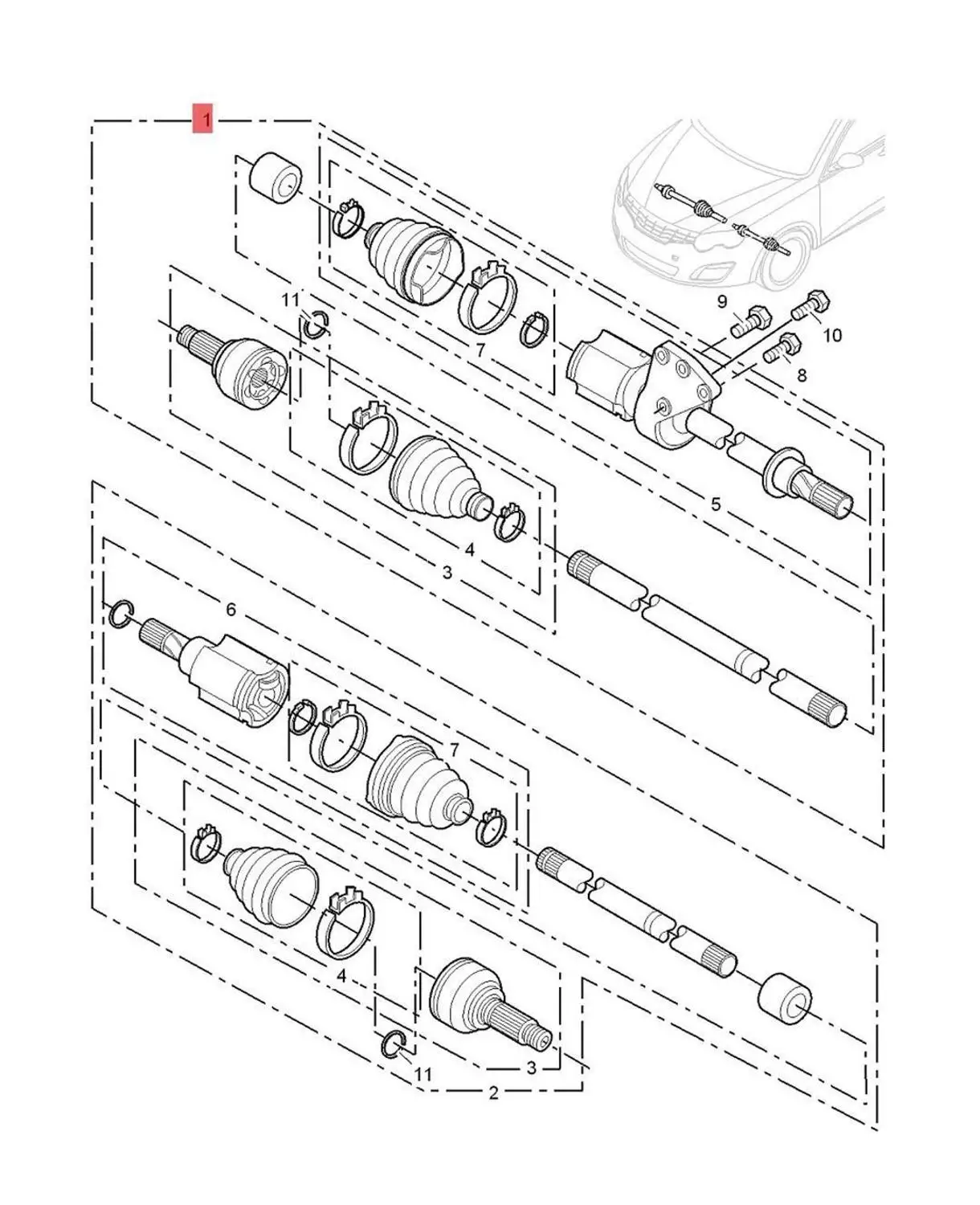 Drive shaft assy. left / right side with CV Joint / boot kits for Chinese SAIC ROEWE 750 MG6 2.5L Auto car motor part 10049795