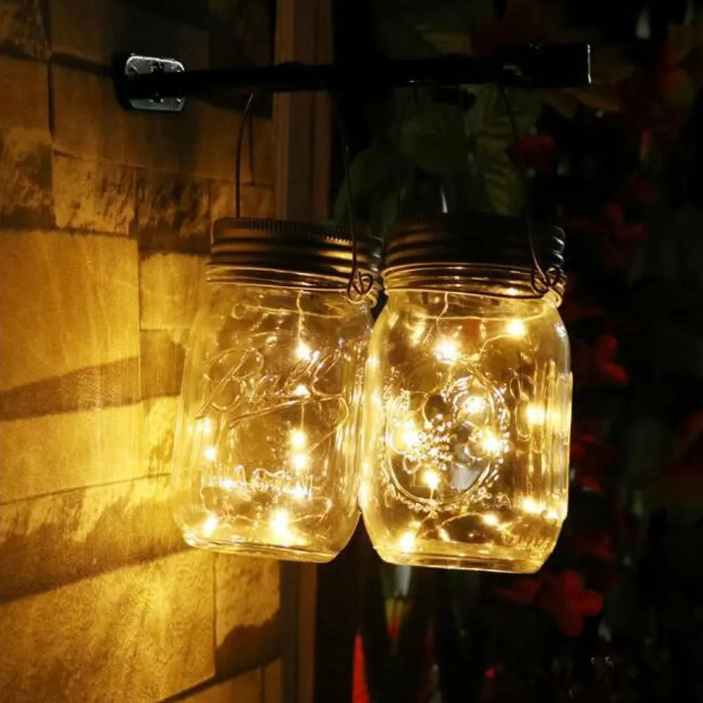 Solar String Lights LED Solar Light Outdoor Jar Can Cap Copper Light Strip Wire DIY Lid Party Decor Solar LED Garden Dropship