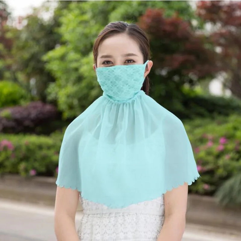 Sunscreen Mask Summer Female Anti-ultraviolet Breathable Lady Sun Protection Driving Outdoor Cycling Women Neck Face Mask H3146