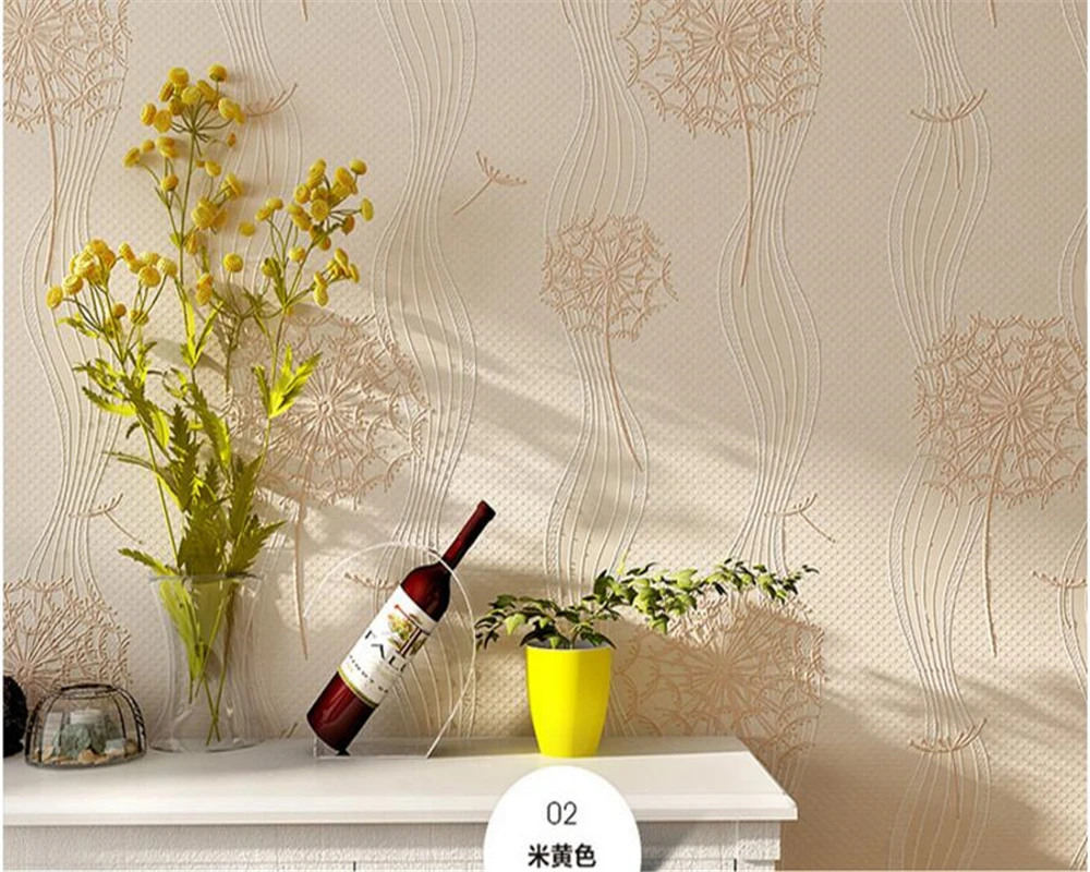 Beibehang Home decoration wallpaper modern fashion 3d living room bedroom wallpaper dandelion children room 3d wallpaper roll